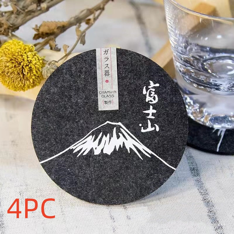 Round Felt Coaster Set - Water-Absorbent Non-Woven Table Protectors
