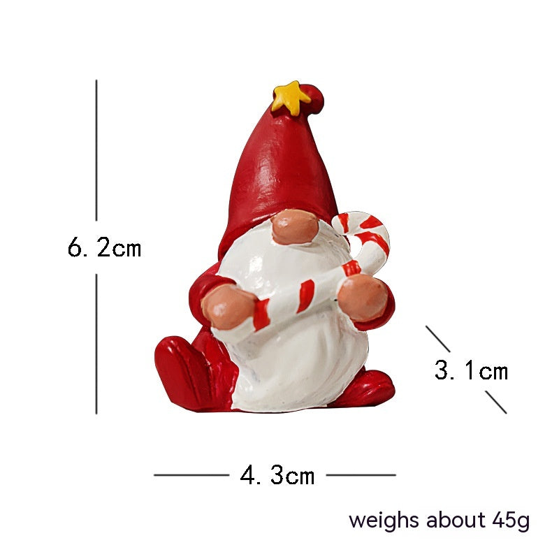 Resin Christmas Ornaments Set - Santa Claus Holiday Decor, Small Decorative Figurines