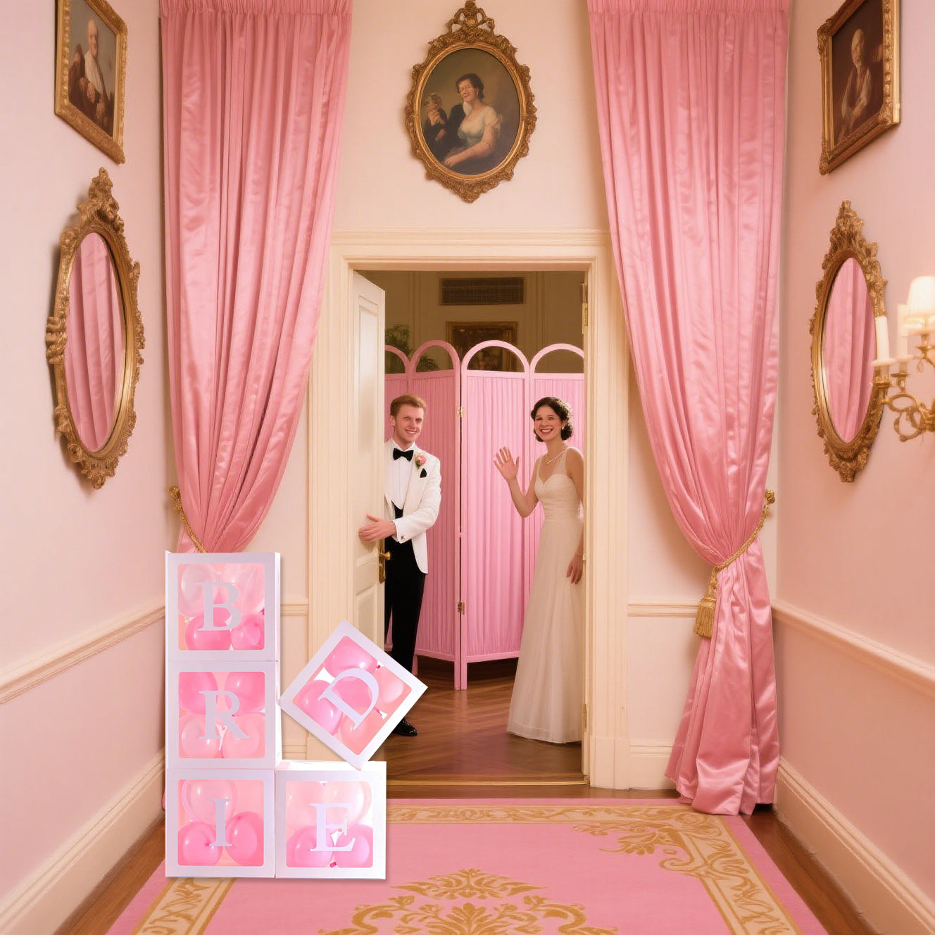5 Wedding Balloon Boxes - White Paper Decoration 30cm
