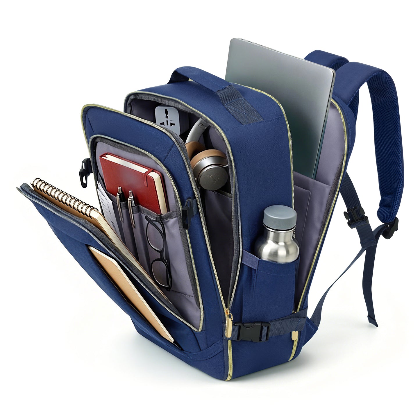 3-Piece Navy Luggage Set with 20in Suitcase, Duffel & Toiletry Bag
