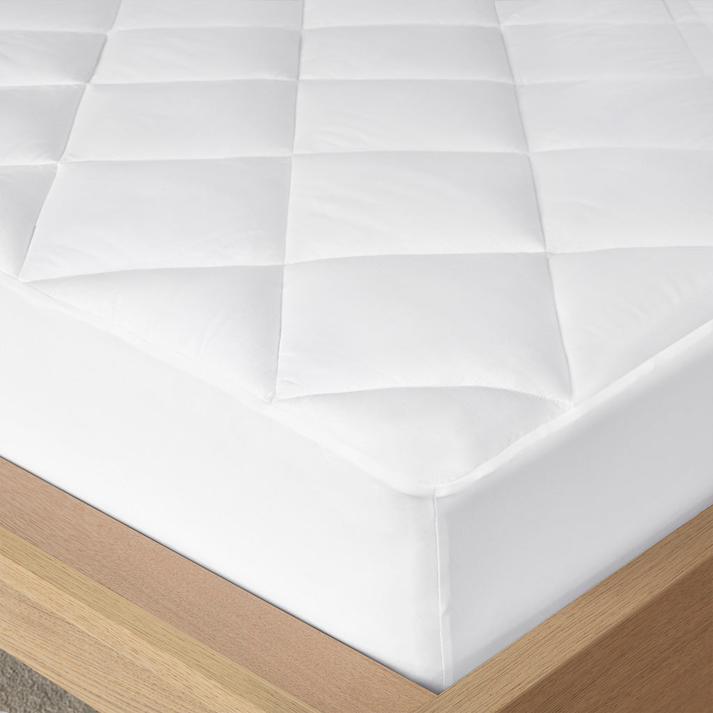 300 Thread Count Waterproof Cotton Sateen Mattress Pad - White