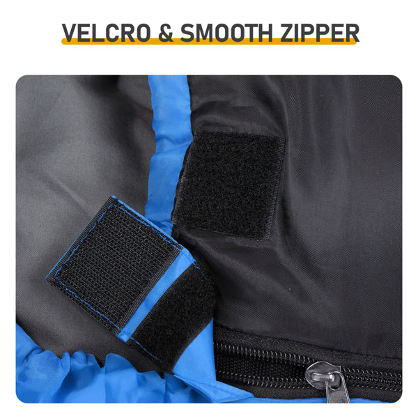 Lightweight Heated Sleeping Bag with USB Heating Pads - Blue