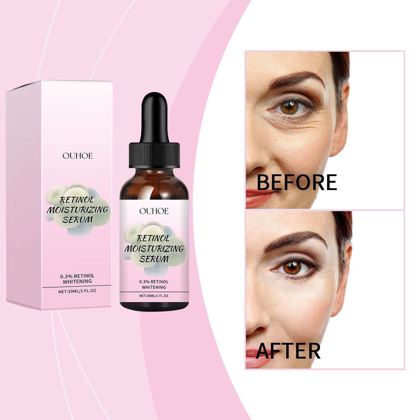 Retinol & Vitamin C Hydrating Face Serum - 30ml Anti-Wrinkle Treatment
