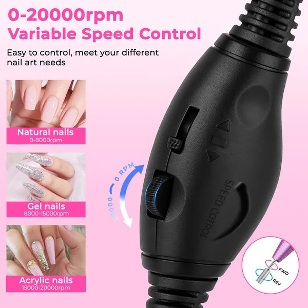 Portable Electric Nail Drill Kit - Professional Manicure Pedicure File