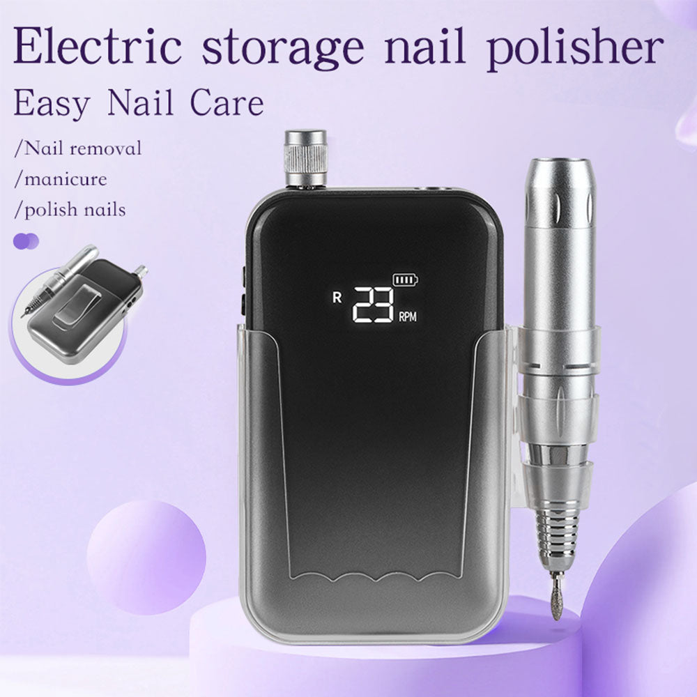 Professional Electric Nail Drill 45000 RPM Cordless E-File - Black