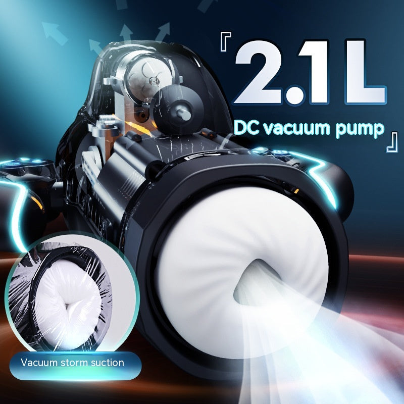 Automatic Retractable Heating Men's Masturbation Toy - Black