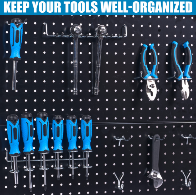 278-Piece Wall-Mounted Pegboard Organizer Kit for Workshops & Garages