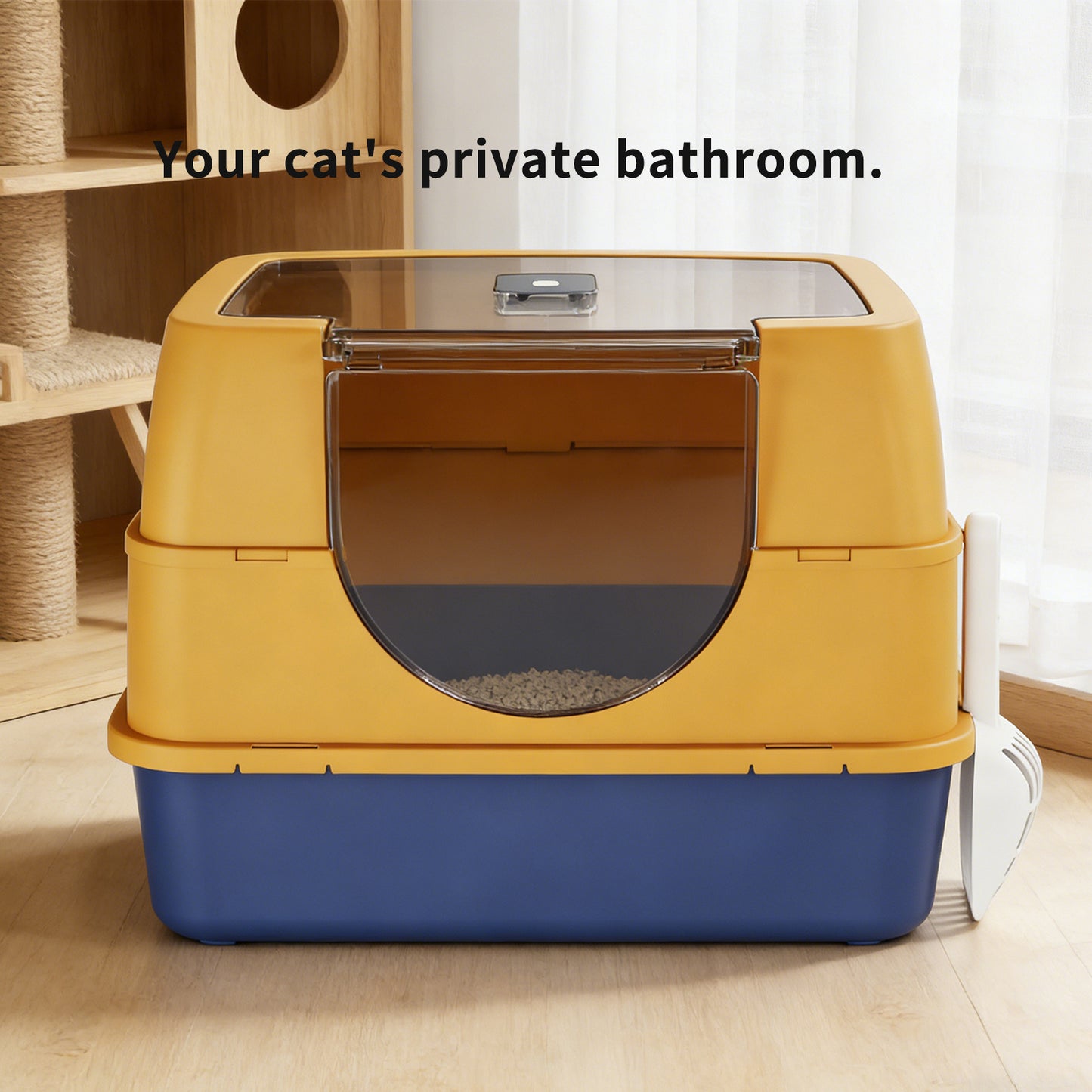 Dark Gray Fully Enclosed Cat Litter Box with Anti-Splash & Odor Locking - Large & Multi-Cat Households