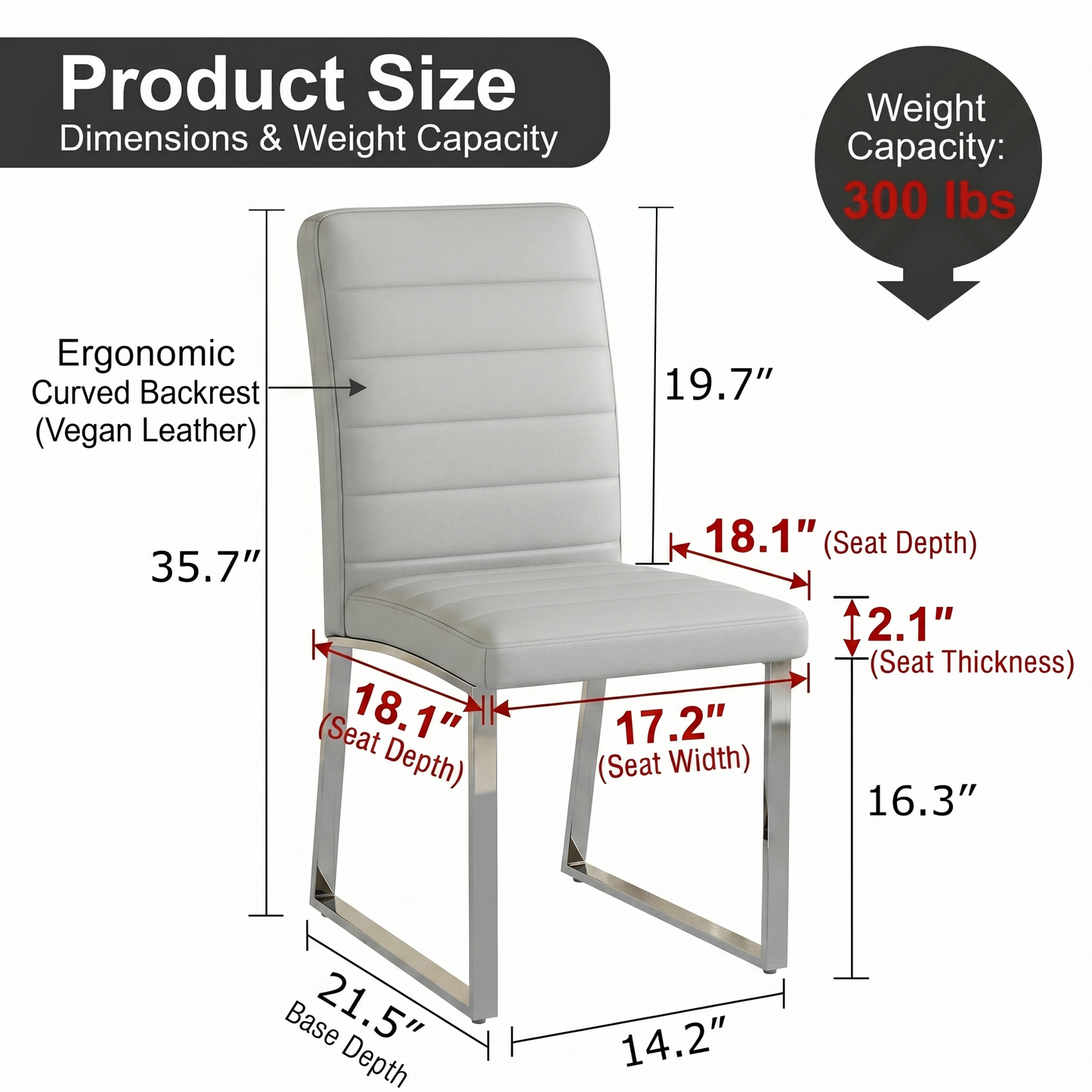 2-Pack - Premium PU Office Dining Chairs With High-density Foam,