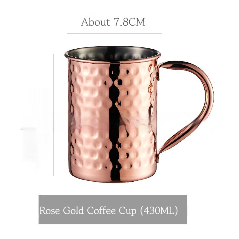 Stainless Steel Moscow Mule Cup Set - Copper Plated Drinkware for Bar & Home