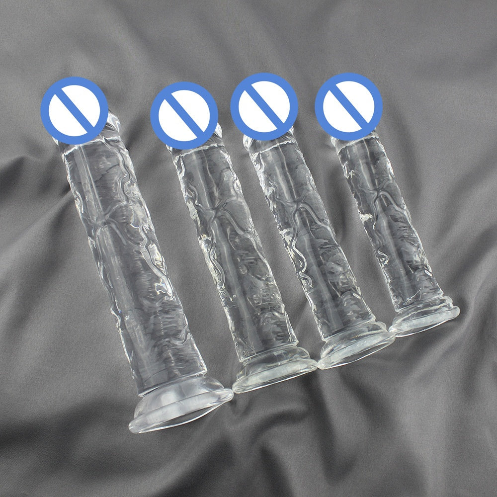 Egg-Free Crystal Clear Silicone Dildo Toy for Adult Wellness