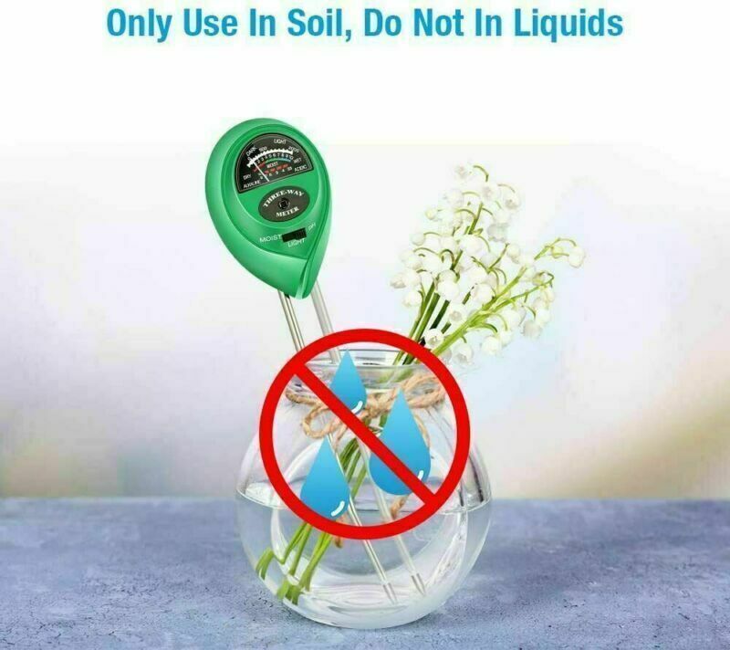 3-in-1 Soil pH Moisture Light Tester Meter for Garden Plants