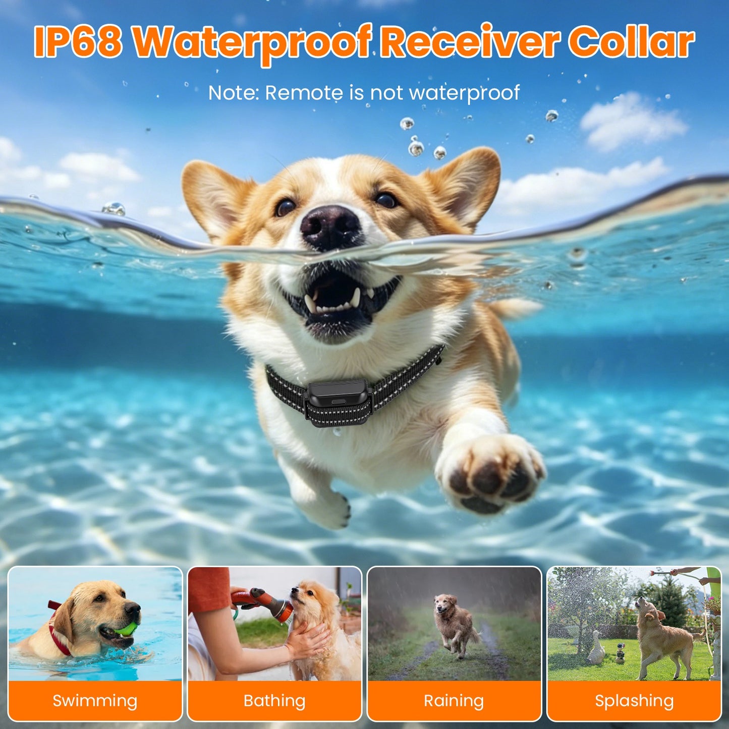 Wireless Dog Fence System with Training Collar, Waterproof, Adjustable Range 722FT