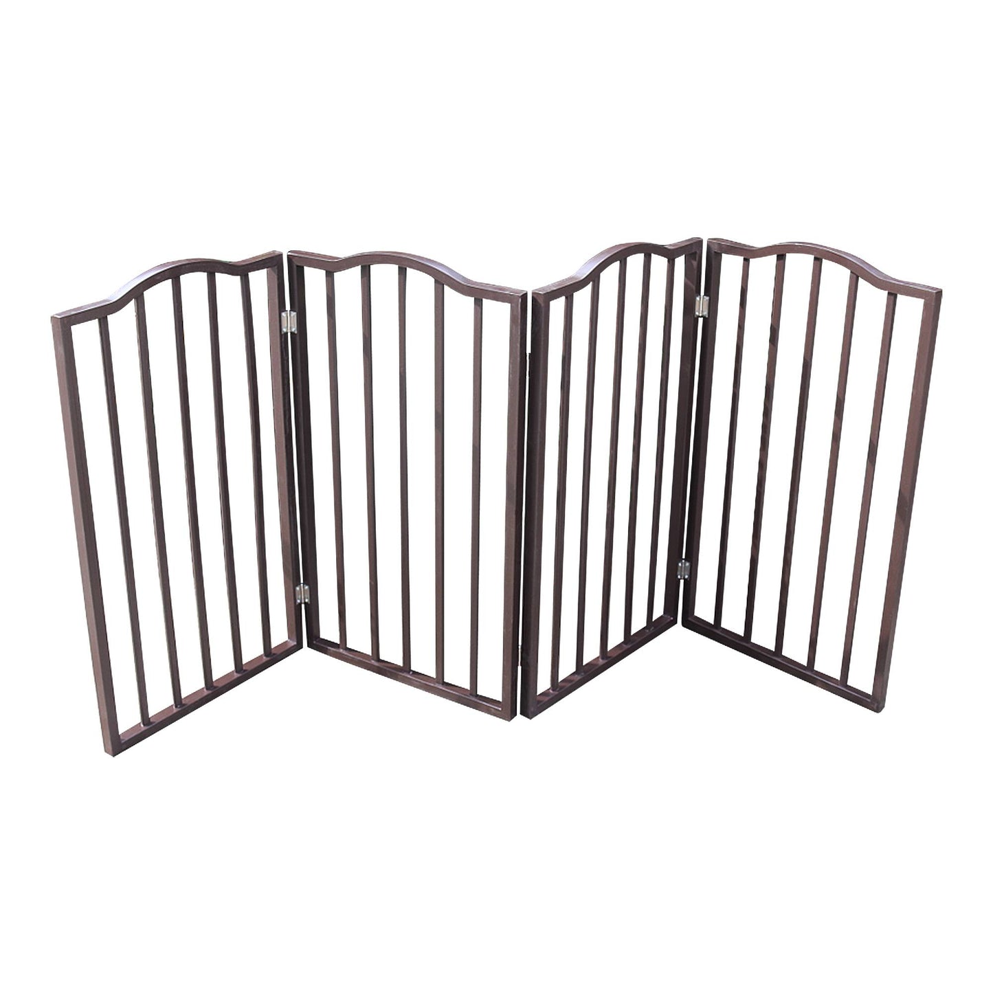 Folding Wooden Pet Gate for Doorways and Stairs - Adjustable, No Installation