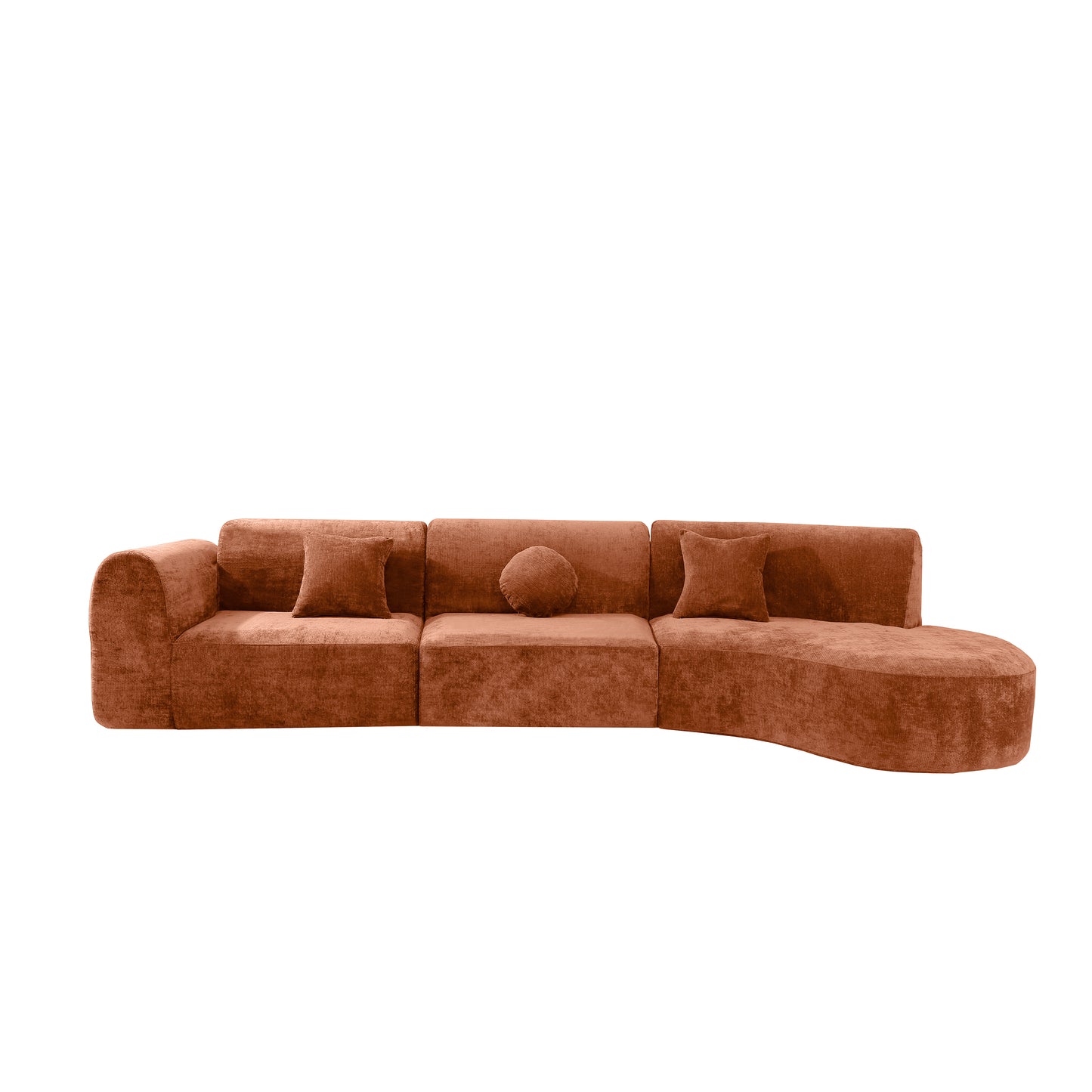 140 Modern Curved Sectional Sofa With High-Density Fully Compressed
