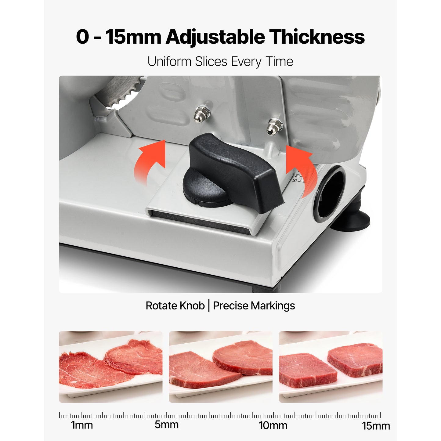 Electric Meat Slicer 6.7 Inch 150W Deli Food Slicing Machine with Adjustable Thickness