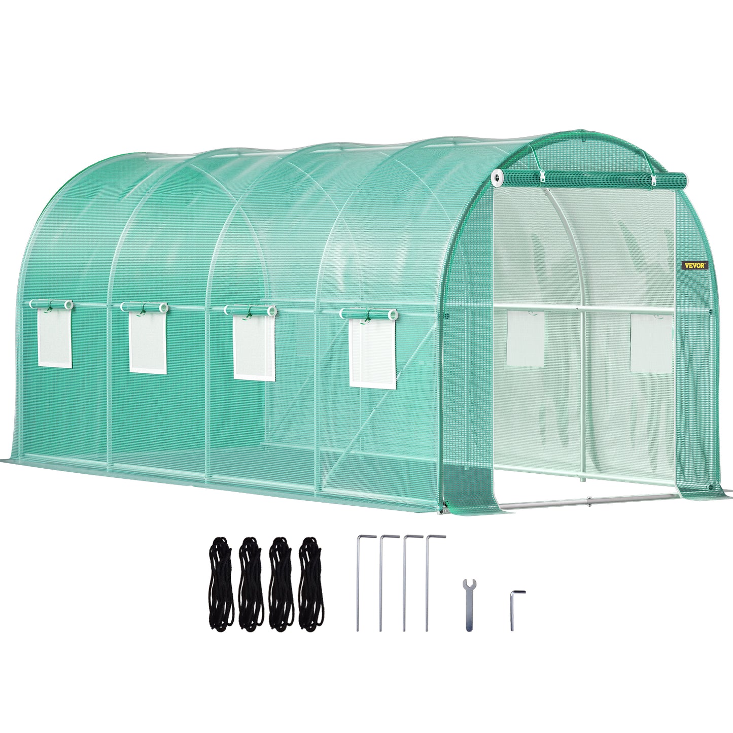 Walk-in Tunnel Greenhouse 15x7x7 ft Portable Garden Hot House with Steel Hoops