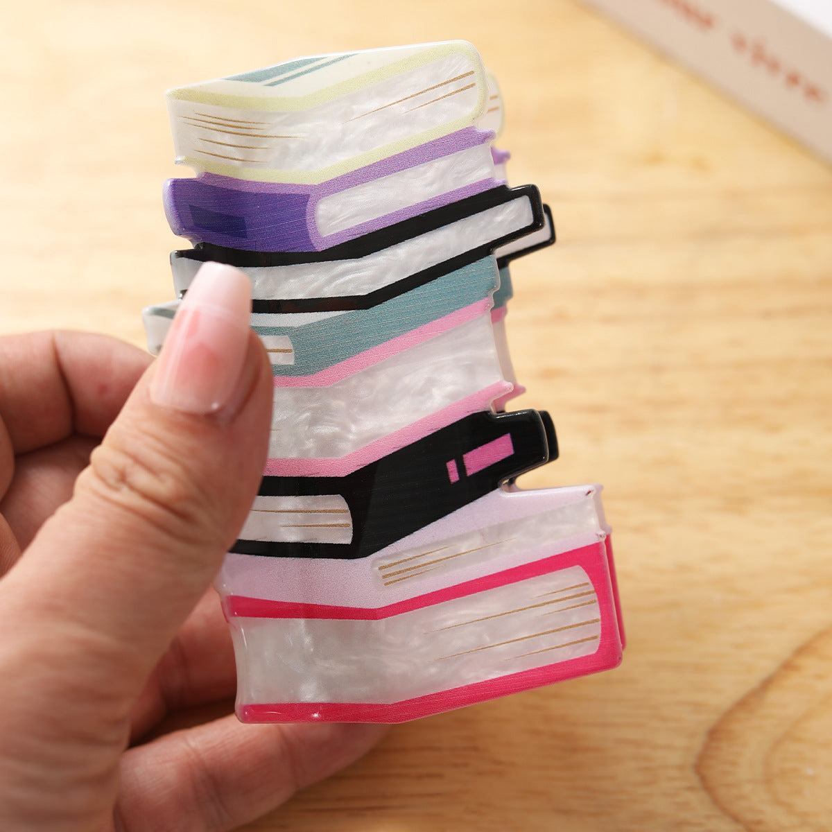 Women's Acrylic Book Barrettes