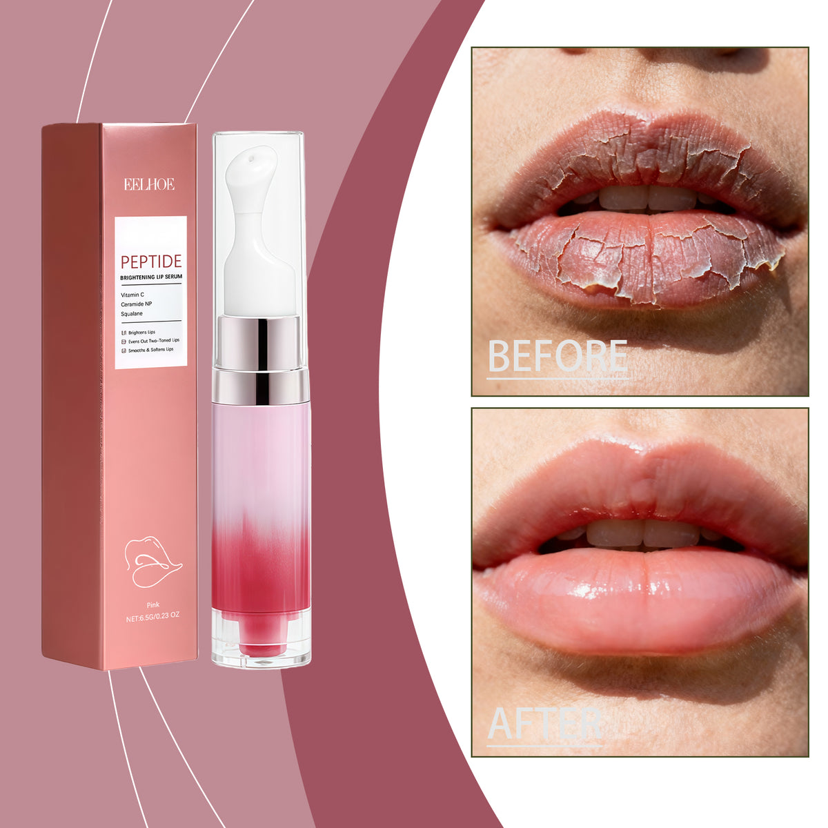 Lip Brightening Moisturizer - Nourishing Lip Essence 6.5g Pink Box