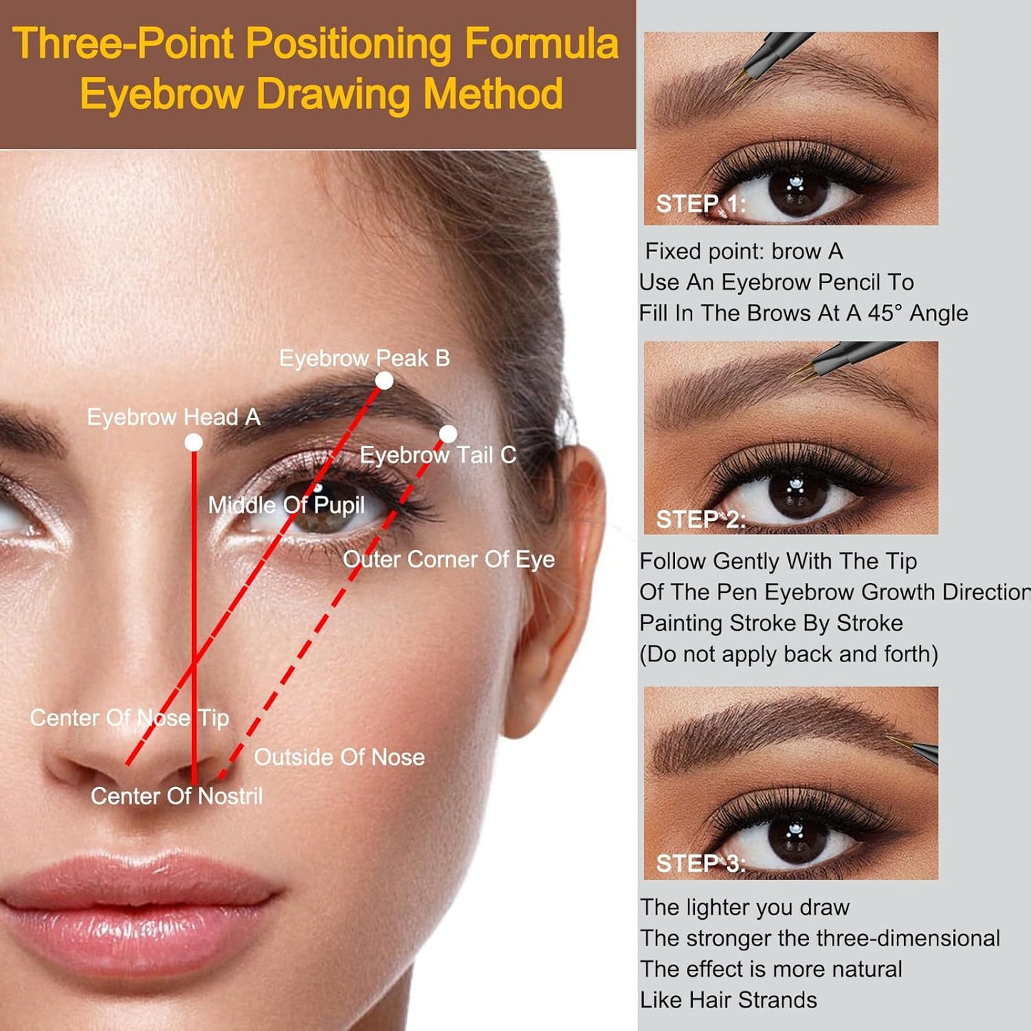 2-in-1 Dual-Ended Microblading Eyebrow Pen - Waterproof Liquid Brow Tint