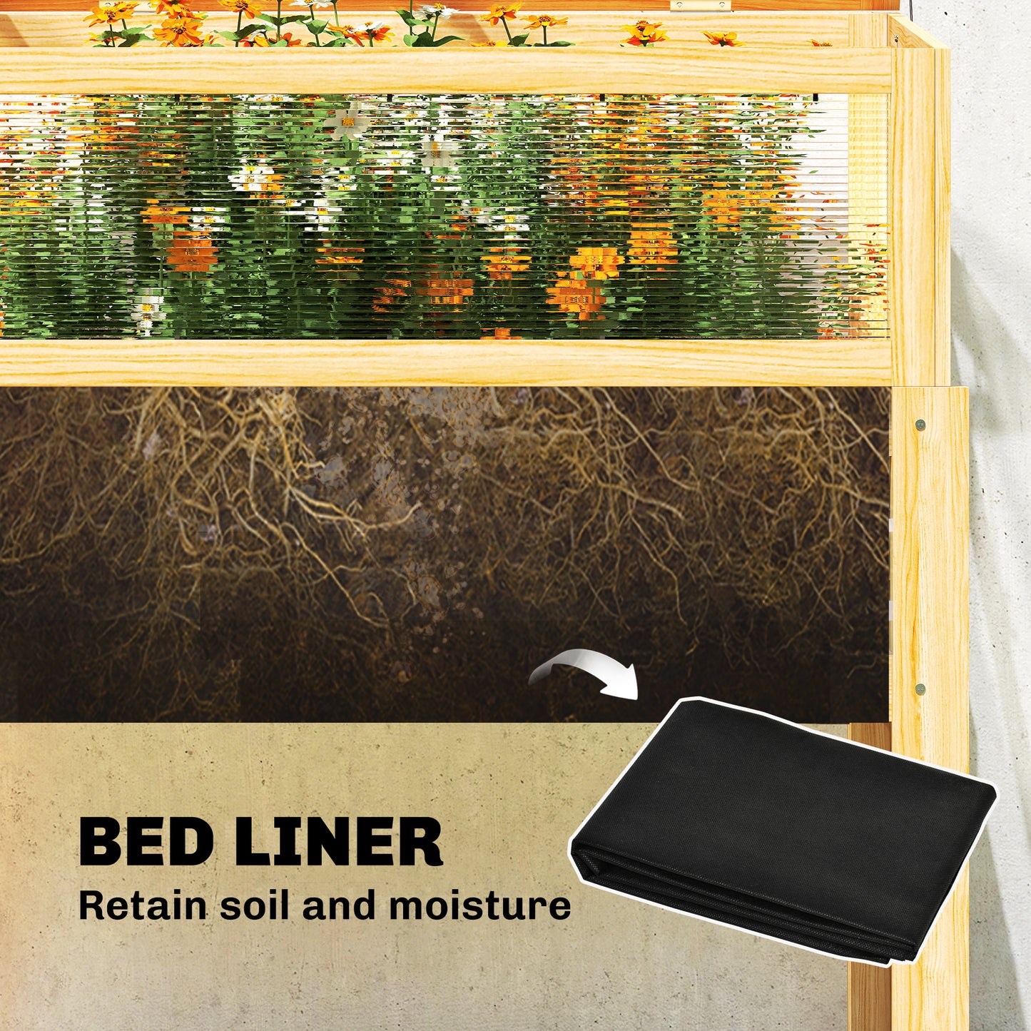 Raised Garden Bed with Mini Greenhouse - Elevated Planter Box for Flowers and Vegetables