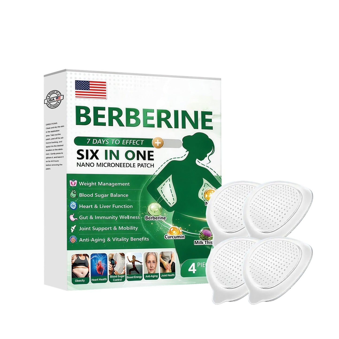 Nano Microneedle Face Patch for Skin Rejuvenation - 4 Pieces