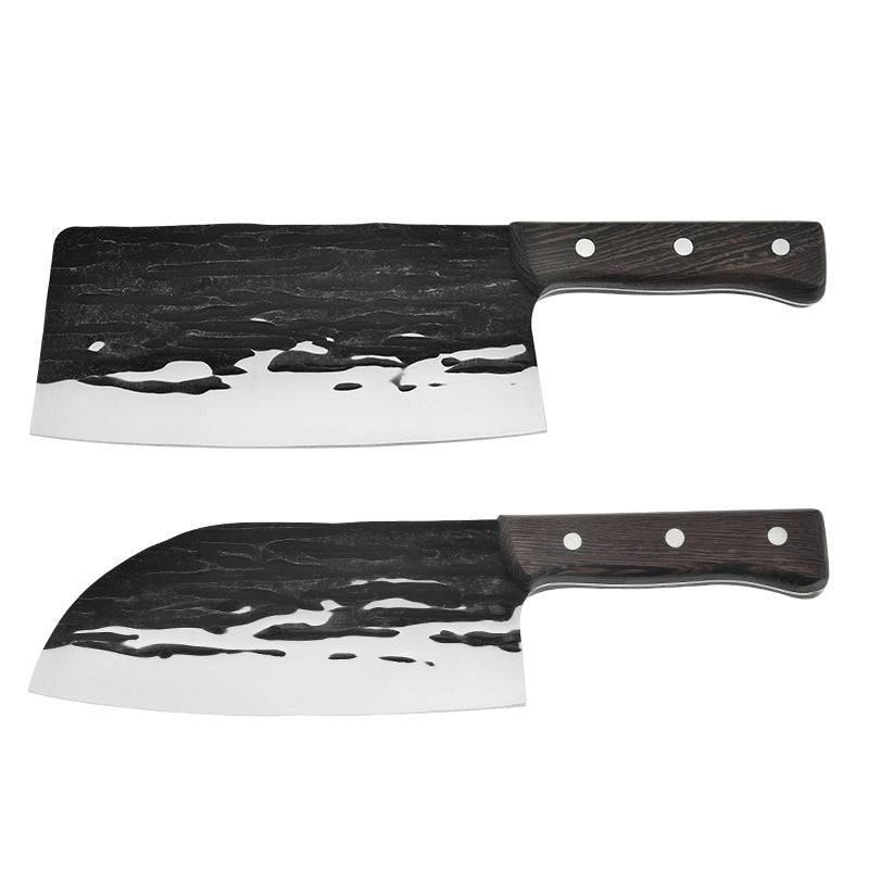 Stainless Steel Kitchen Slicing Knife with Wooden Handle - Forging Pattern, Dual-Purpose