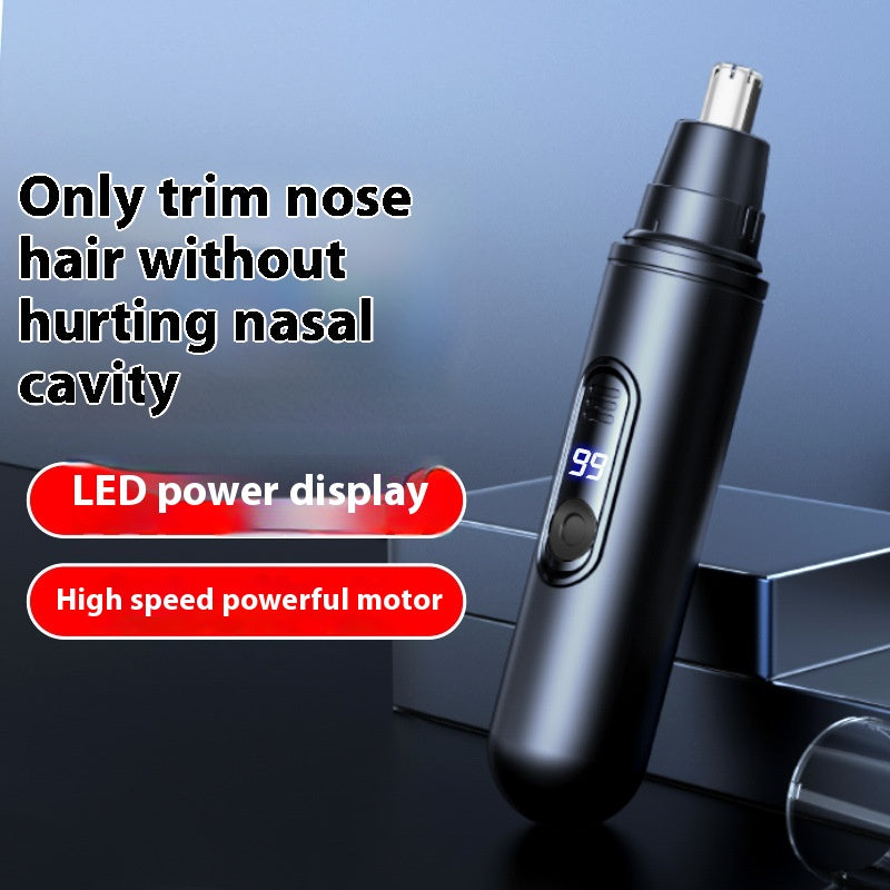 Men's Electric Nose Hair Trimmer with LED Digital Display - Rechargeable