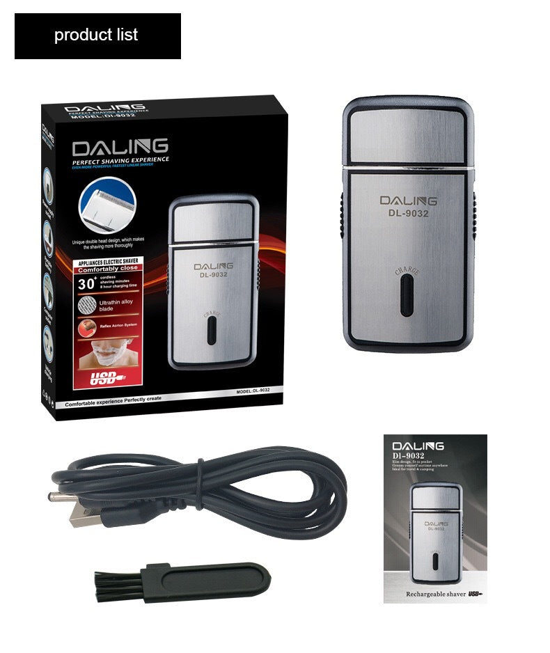 Mini Ultra-Thin USB Electric Shaver - Portable with Trim