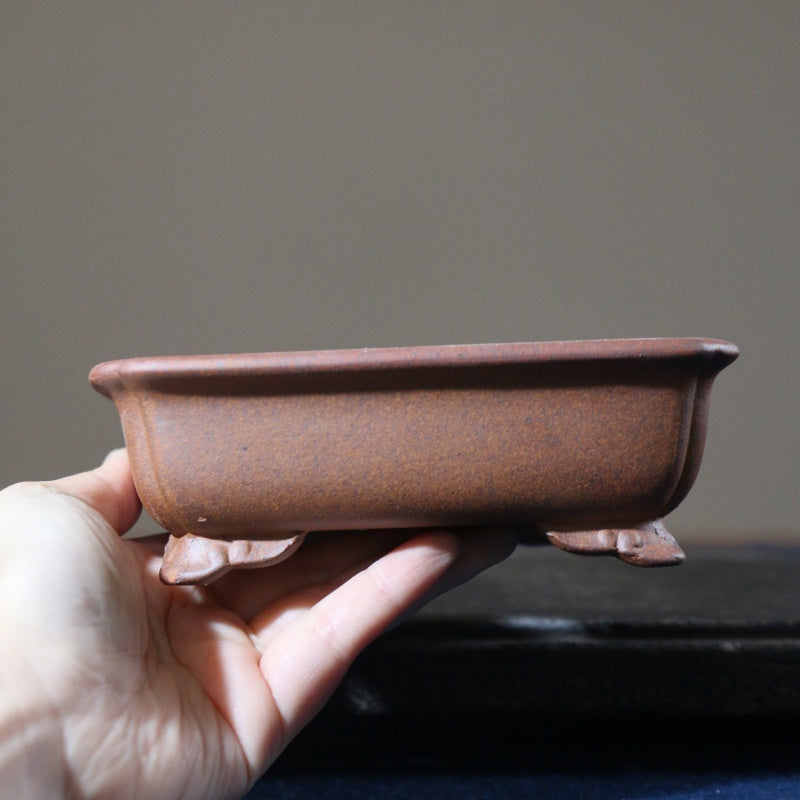 Wood-Fired Hexagonal Planter - Handmade Rectangular Garden Pot