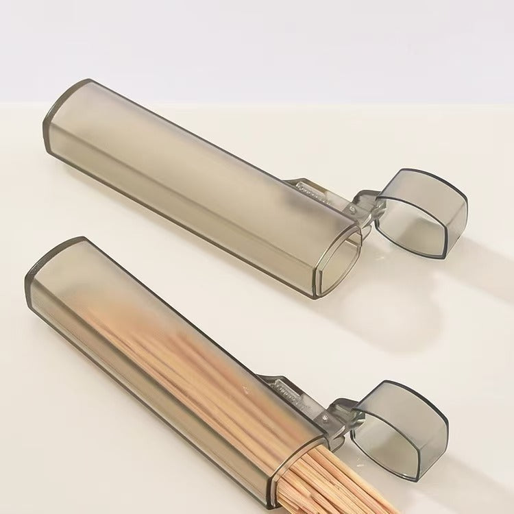 Portable Travel Toothpick Holder with Long Toothpick Box – Compact Outdoor Storage