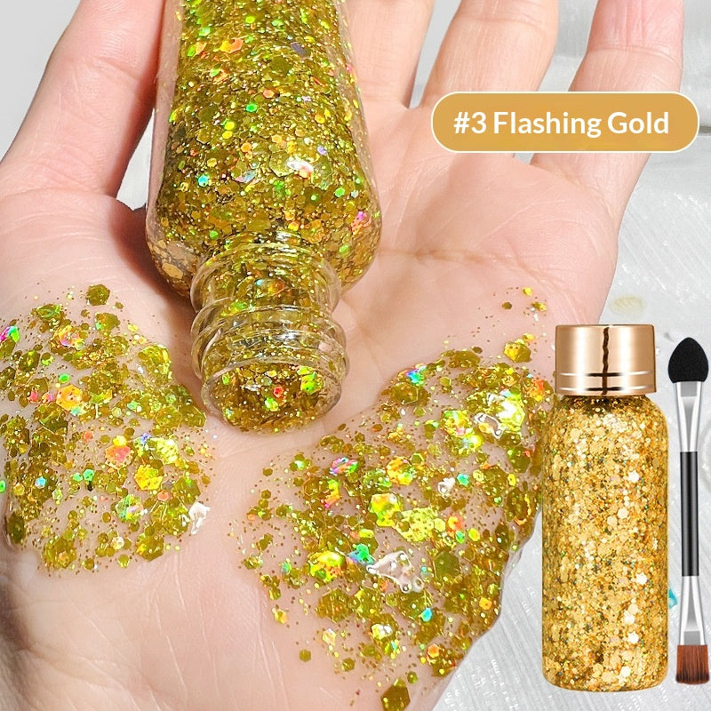 Glitter Liquid Eyeshadow - Dazzling Sparkle, Glue-Free Gel, 30ml