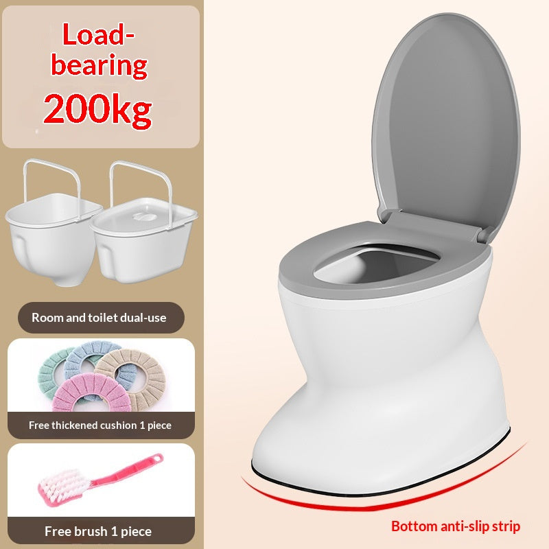 Portable Commode for Elderly & Adults with Limited Mobility - Safe Indoor Use