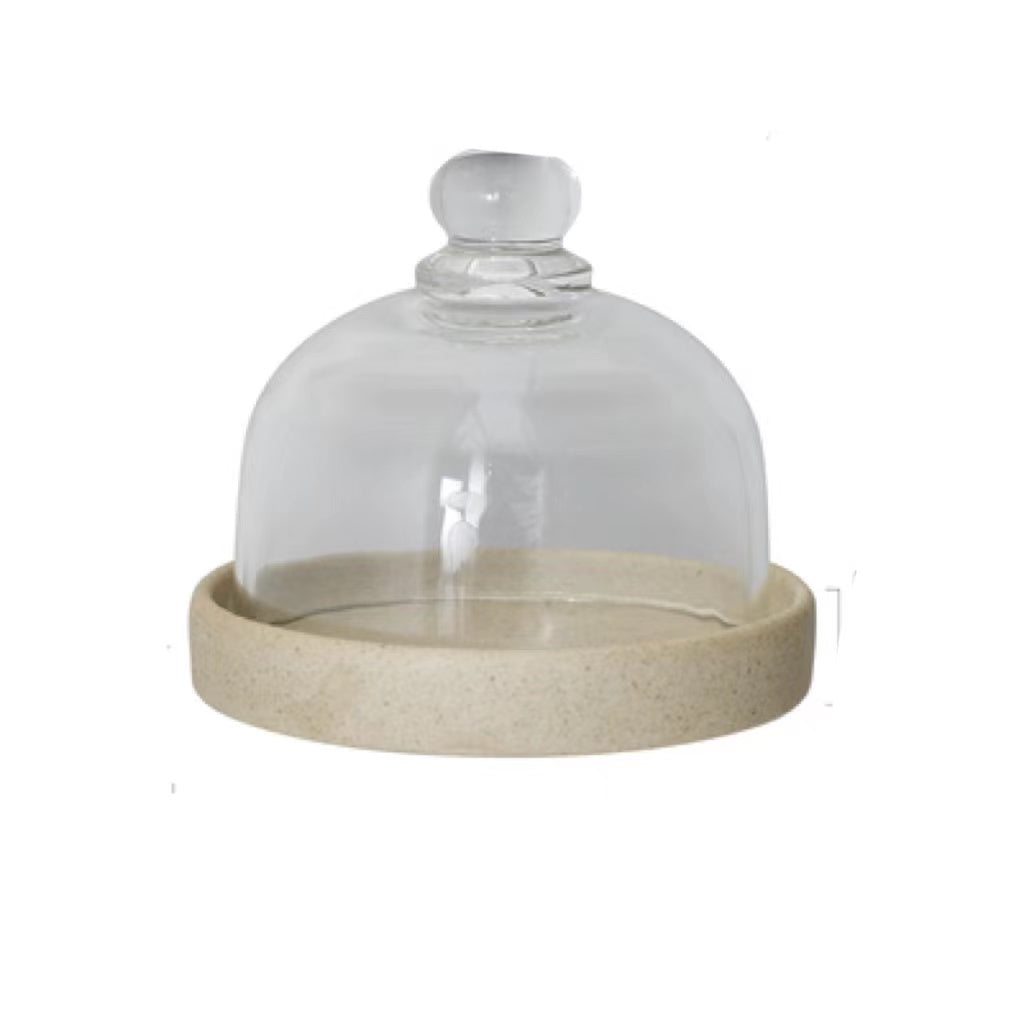 Ceramic Dessert Dish with Lid Set - Nordic Style, Multiple Colors