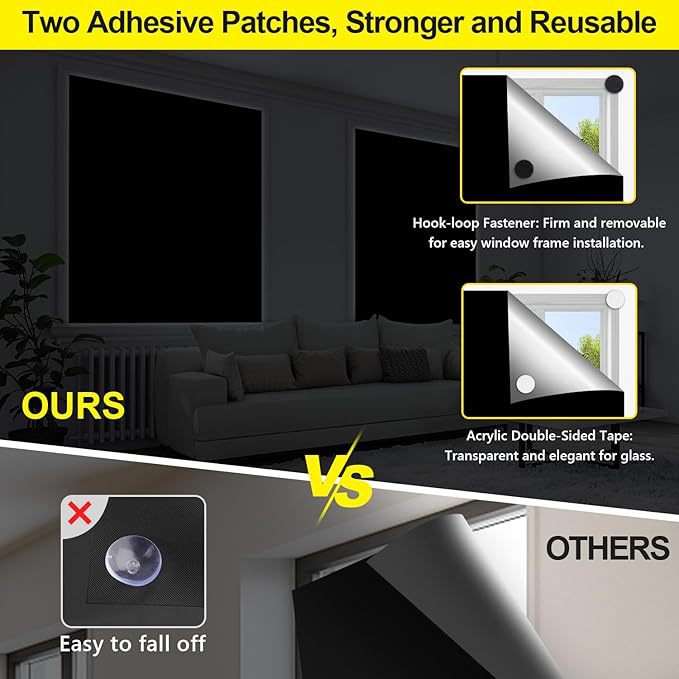 Waterproof UV-Resistant Roller Blinds for Home & Office Black 30x180cm-120x180cm