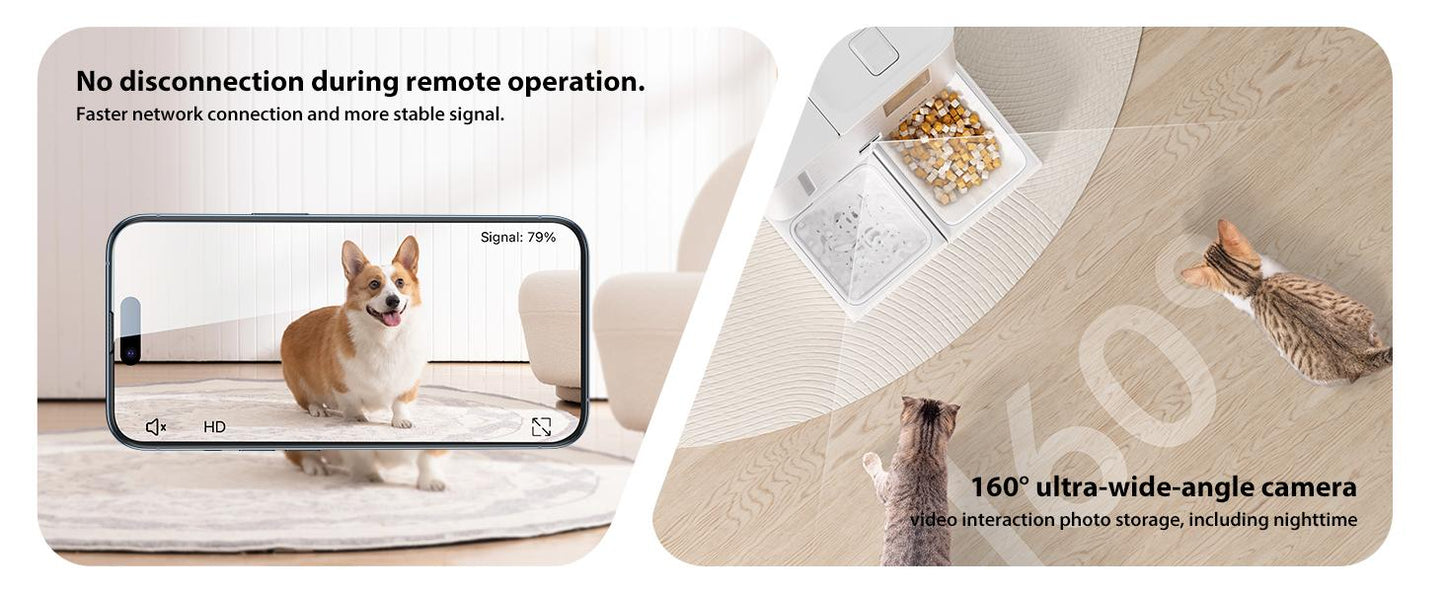 WiFi Automatic Pet Feeder & Waterer Set - 2-Week Capacity, App Control, Detachable & Washable