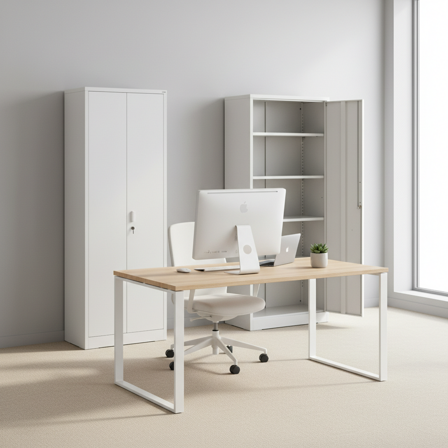 Container Furniture Direct Ironclad 71 Metal Storage Cabinet With