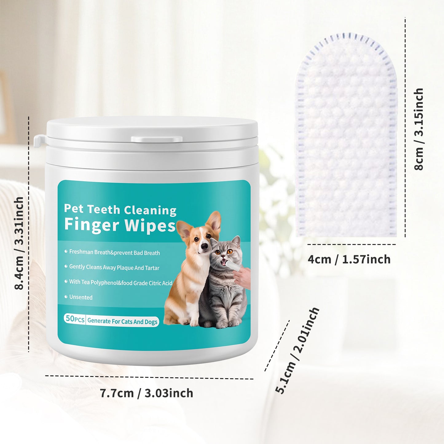 Pet Tooth Cleaning Wet Wipes - 50 Pieces, Self Pickup, Multiple Specifications