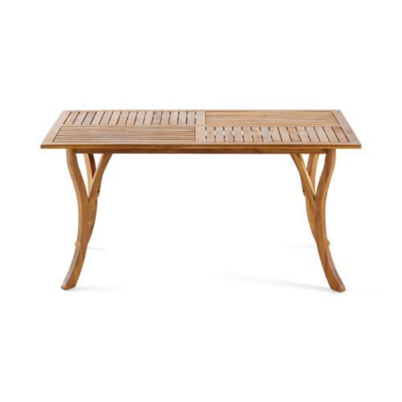 Outdoor Rectangular Dining Table - 59 Inch Solid Wood in Teak