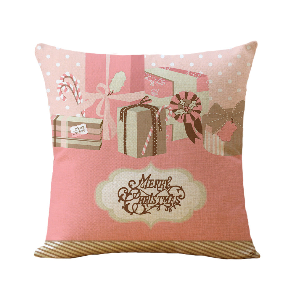 Christmas Printed Linen Pillowcase - Super Soft & Skin-Friendly Cushion Cover