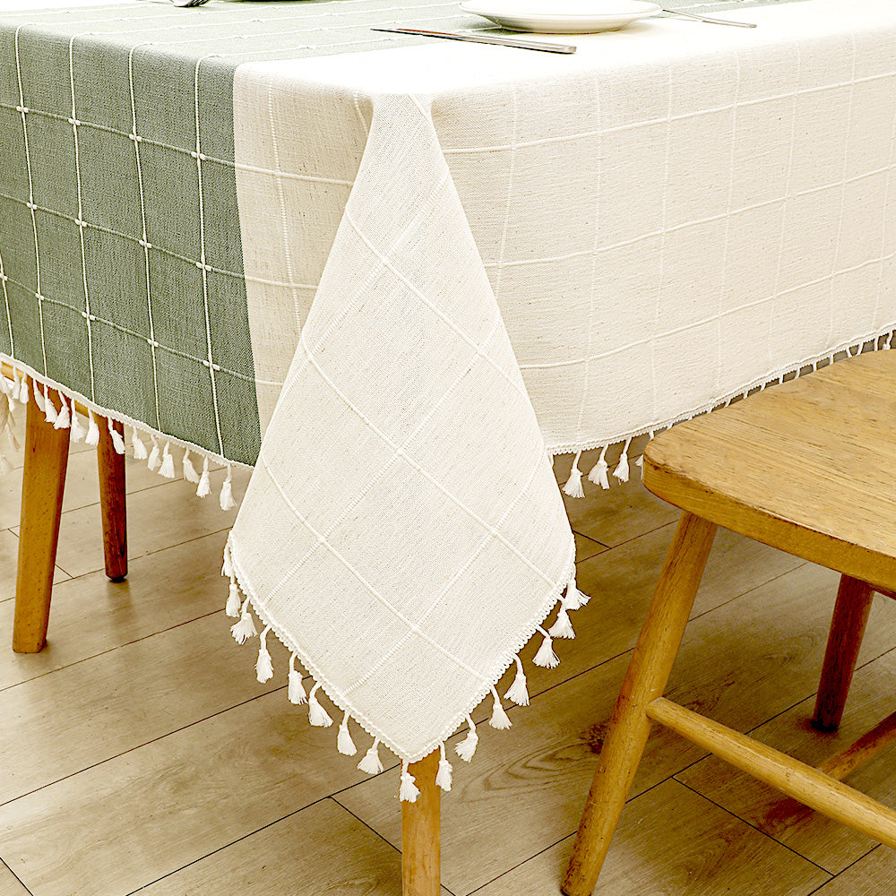 Waterproof Cotton Linen Tablecloth for Farmhouse Dining Tables