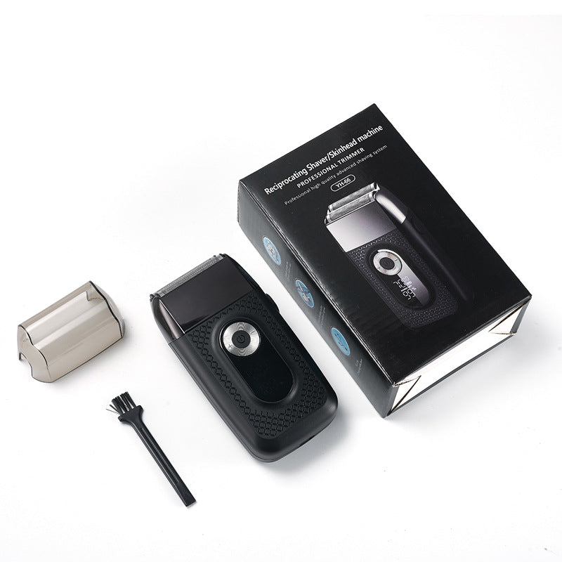 Rechargeable Electric Shaver with LED Display – Black