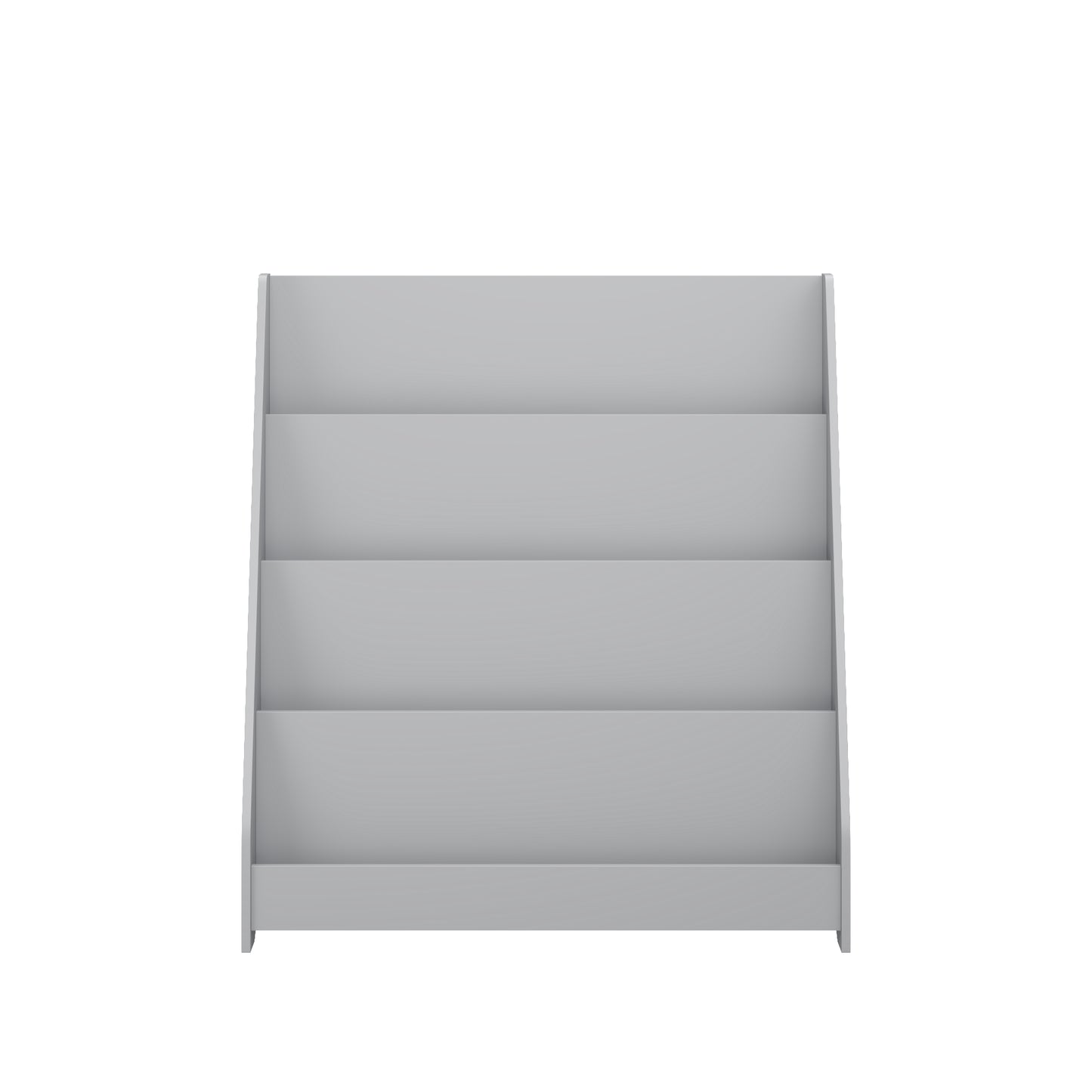 4-Tier Kids Bookshelf - Gray MDF Book Display for Bedrooms & Playrooms