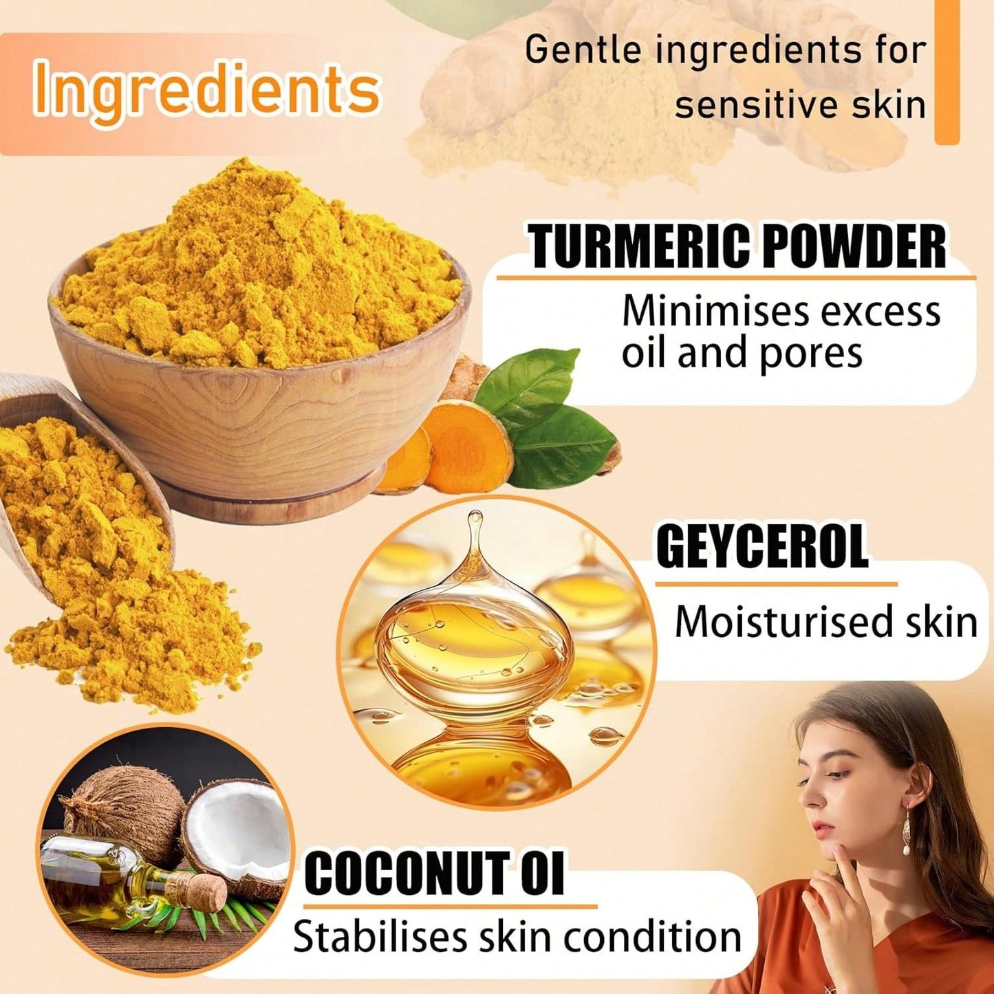 Turmeric Body Soap Bar - 100g Natural Skin Brightening Cleanser
