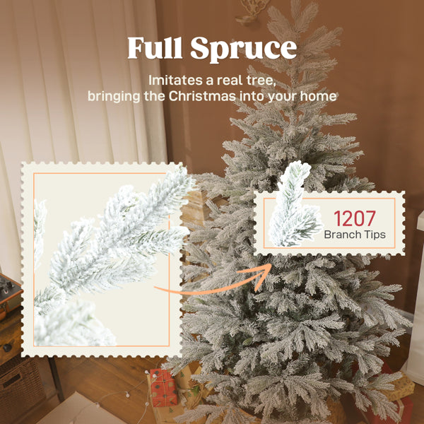 Full Spruce Christmas Tree - 90.2" Tall, Easy Assembly