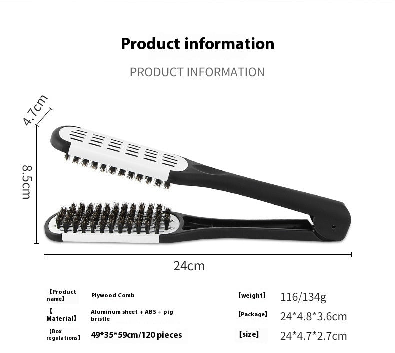 Hairdressing Clamp Comb for Hair Styling - V-Shaped Bristle Comb in Multiple Colors