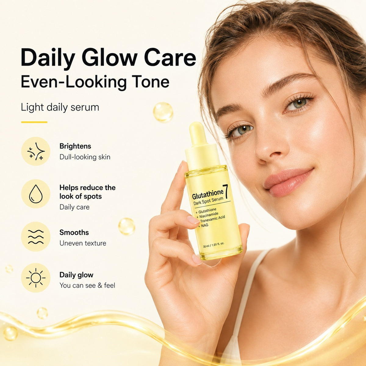 Hydrating Brightening Facial Serum - 30ml Skin Care Concentrate