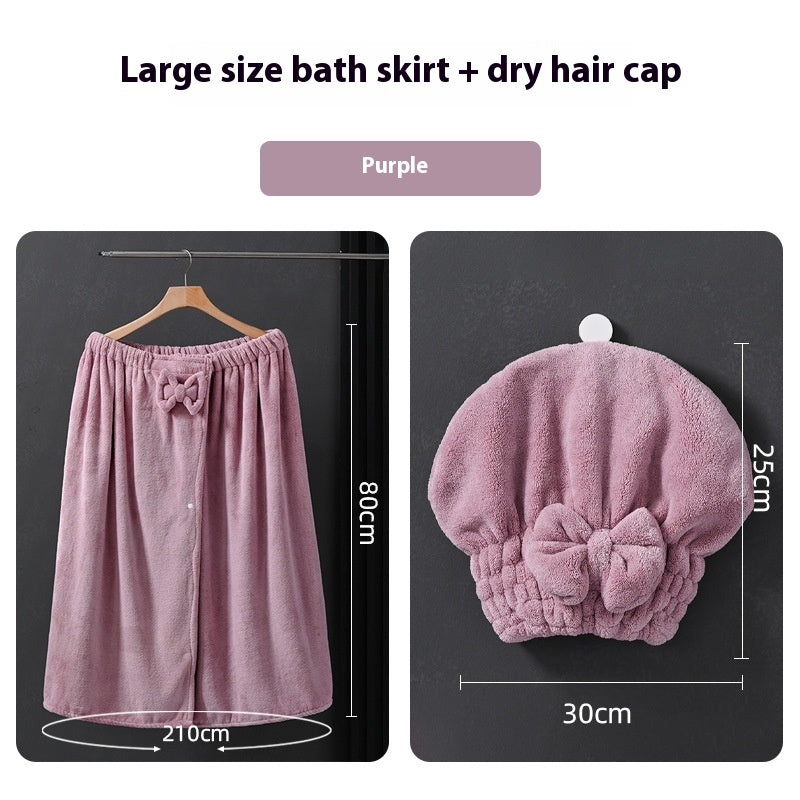 Plus Size Cotton Bathrobe with Hat Set - Absorbent, Comfortable Lounge Wear