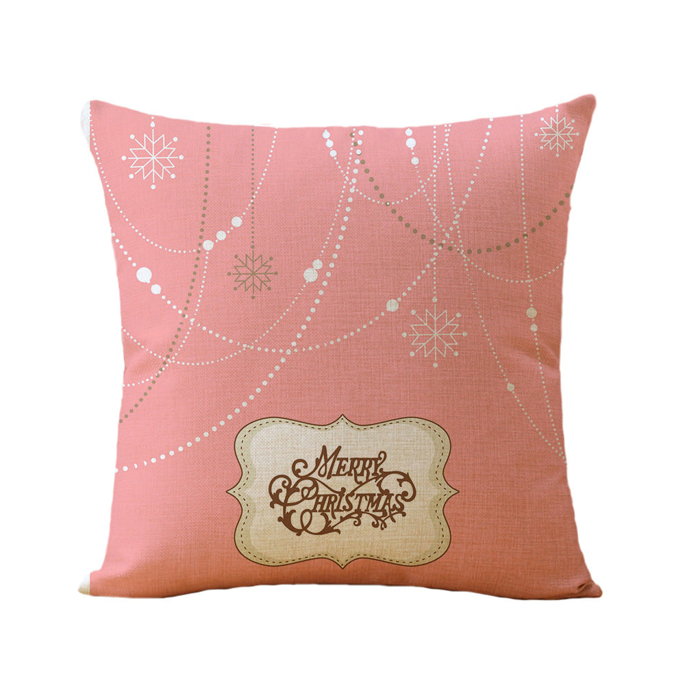 Christmas Printed Linen Pillowcase - Super Soft & Skin-Friendly Cushion Cover