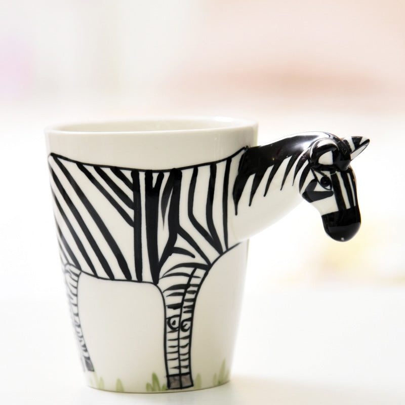 3D Animal Ceramic Mug Hand Drawn Customizable Drinkware 400ml